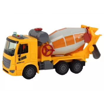 LEAN TOYS Betoniarka obrotowa gruszka dźwięk światło żółta 1:16