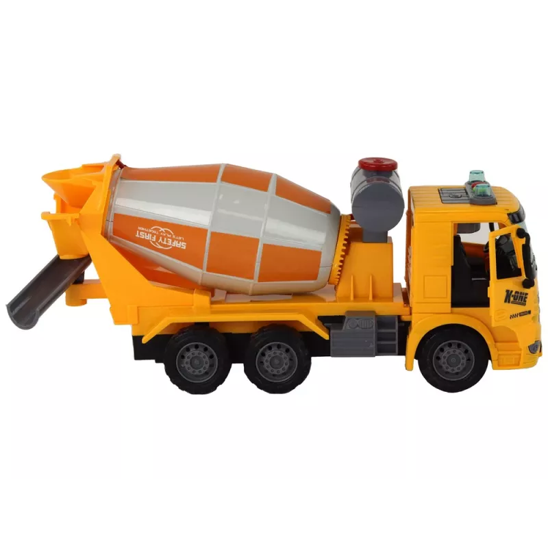 LEAN TOYS Betoniarka obrotowa gruszka dźwięk światło żółta 1:16