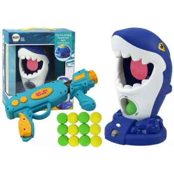 LEAN TOYS Gra Zręcznościowa Shark Shooting Ball Gun