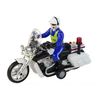 LEAN TOYS Motocykl policyjny z napędem, dźwiękami policyjnymi, światłami, radiowóz policyjny