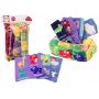 LEAN TOYS Miękka Chusteczkowa Puszka z 6 Tkaninami i 3 Szeleszczącymi Kolorowymi Chusteczkami