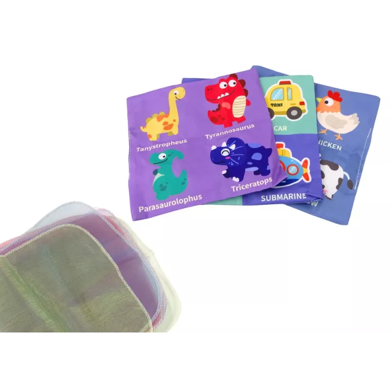 LEAN TOYS Miękka Chusteczkowa Puszka z 6 Tkaninami i 3 Szeleszczącymi Kolorowymi Chusteczkami