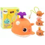 LEAN TOYS Zabawka do kąpieli Wieloryb 3 Końcówki Pomarańczowy