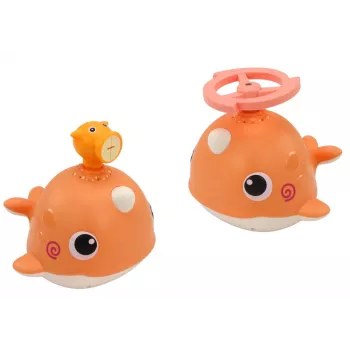 LEAN TOYS Zabawka do kąpieli Wieloryb 3 Końcówki Pomarańczowy