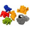 LEAN TOYS Zestaw wiaderko do piasku z prysznicem, łopatką, grabkami, foremkami, dinozaurami