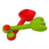 LEAN TOYS Zestaw wiaderko do piasku z prysznicem, łopatką, grabkami, foremkami, dinozaurami