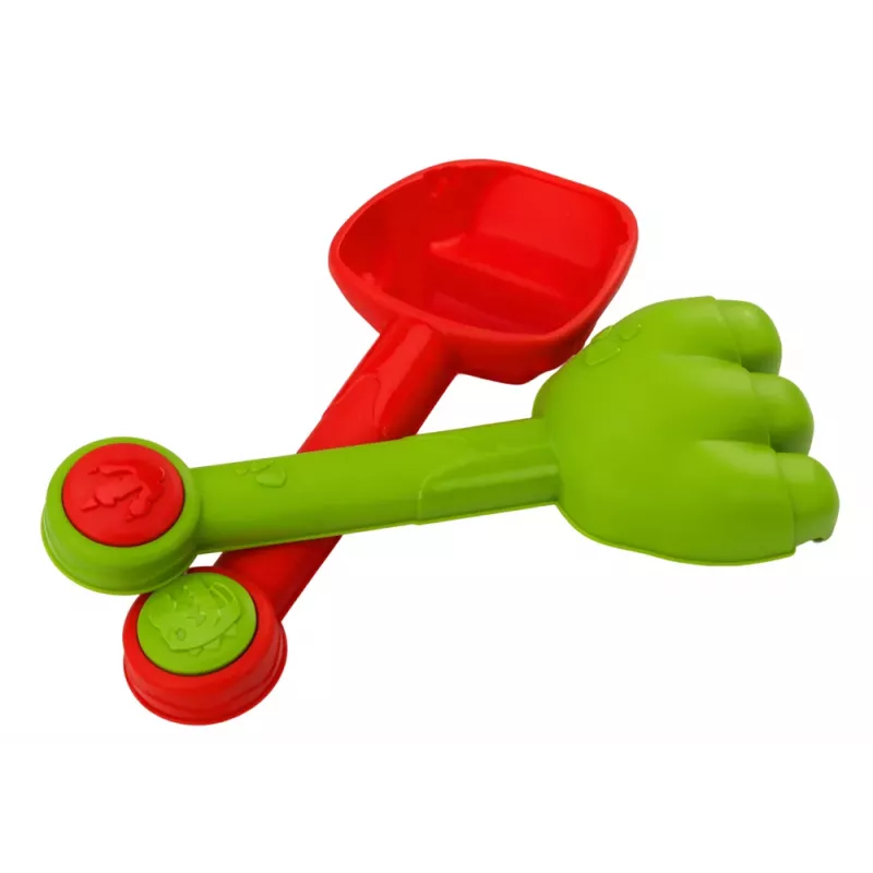 LEAN TOYS Zestaw wiaderko do piasku z prysznicem, łopatką, grabkami, foremkami, dinozaurami