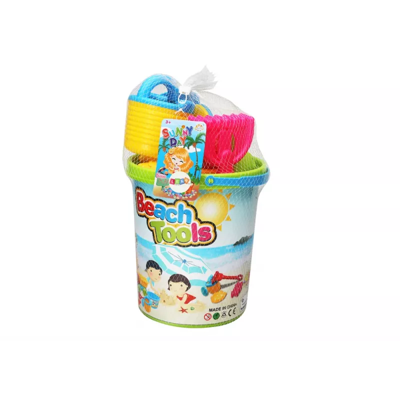 LEAN TOYS Zestaw zabawek do piasku, wiaderko, młynek, konewka, kolorowe foremki