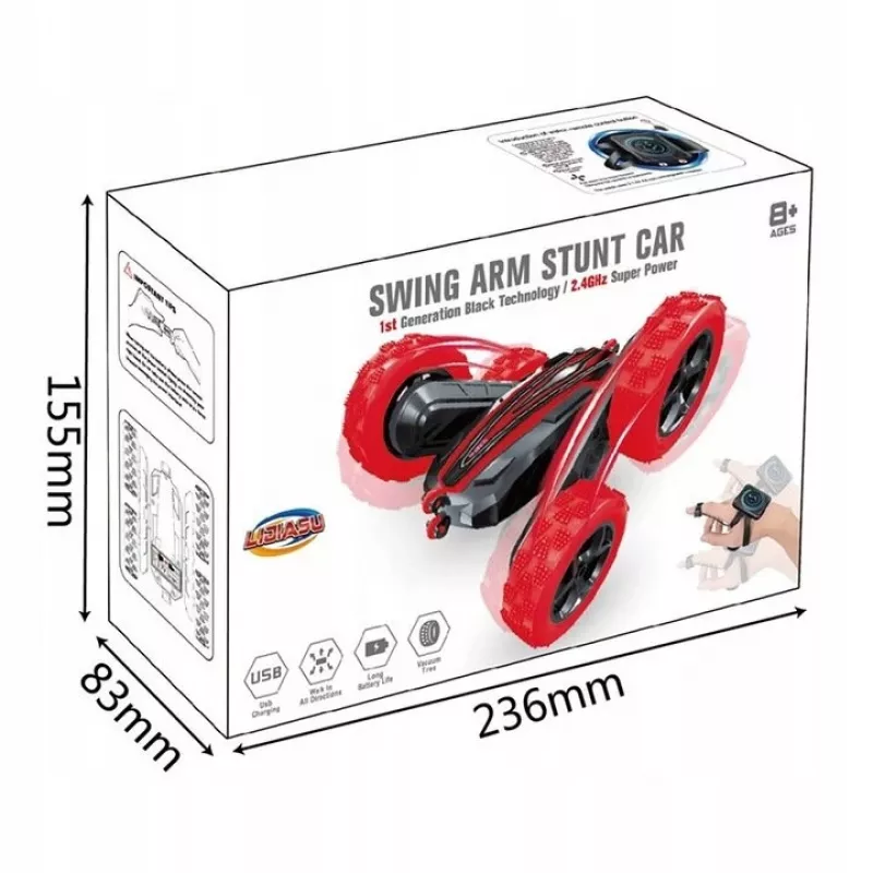 LEAN TOYS Twister Samochód Kaskaderski Sterowany Gesty Dłoni Pilot Zdalnie Niebieski