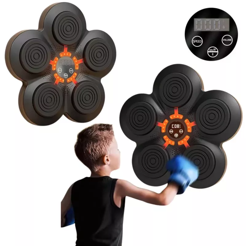 LEAN TOYS Muzyczna Maszyna Bokserska Bluetooth Tablica Ścienna LED Światła