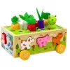 LEAN TOYS Drewniana Zabawka Edukacyjna Happy Farm Magnetyczny Sorter Robaków