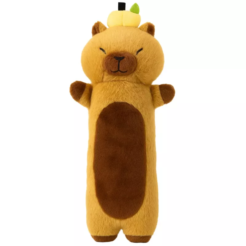 LEAN TOYS Pluszowa Maskotka Kapibara z Podłużną Poduszką Wałkiem Owocową Brązowa 45cm