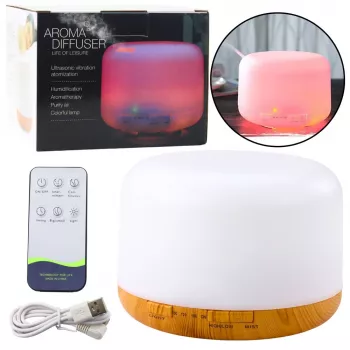 LEAN Nawilżacz Powietrza Dyfuzor Aromaterapia LED Światło Nocne Pilot Zdalnego Sterowania 300ml