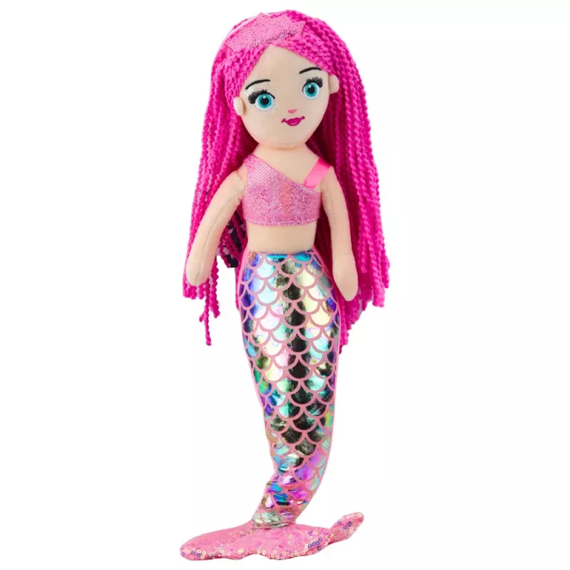 LEAN TOYS Pluszowa Syrenka Przytulanka Holograficzny Ogon Różowa 48cm
