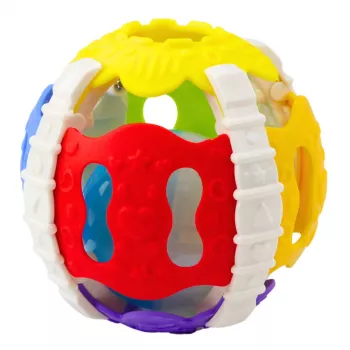 LEAN TOYS Piłka sensoryczna dla niemowląt gumowa światła dźwięki kolorowa