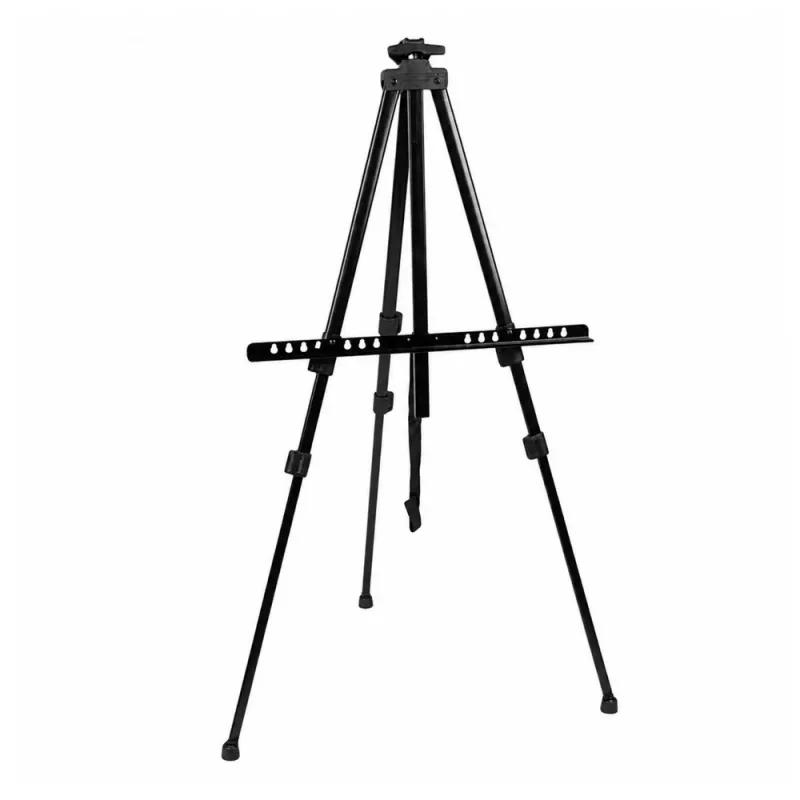 LEAN Metalowa sztaluga plenerowa, trójnóg, regulowana, czarne etui, 158CM