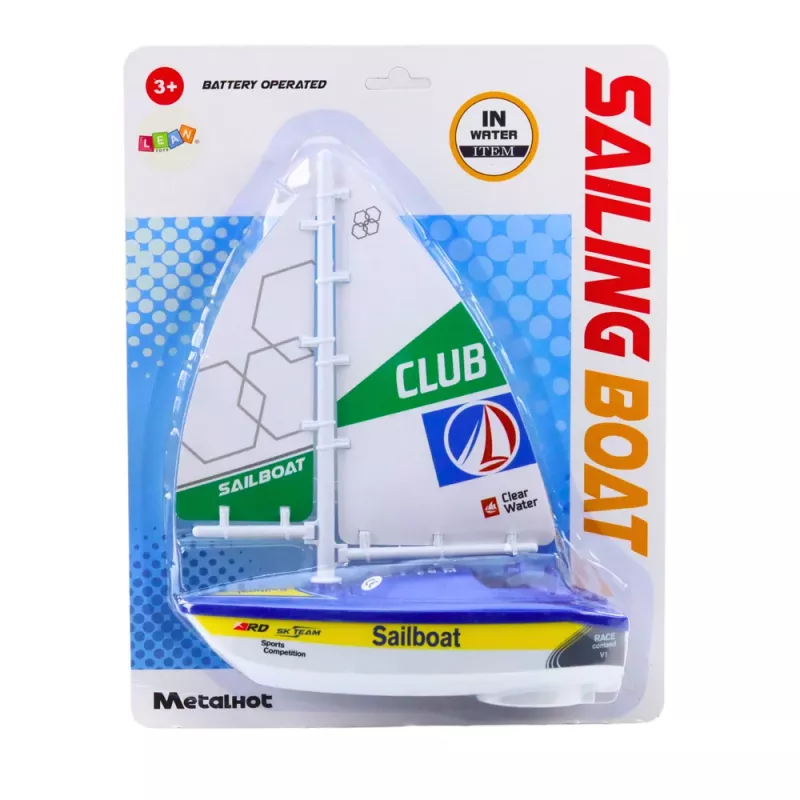 LEAN TOYS Łódź żaglowa wodna łódź zasilana bateryjnie napęd turbinowy niebieska