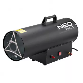 NEO TOOLS 90-085-01 Nagrzewnica gazowa 50 kW z termostatem, IPX4, LPG, przepływ powietrza 1000 m³/h, w zestawie reduktor i wąż