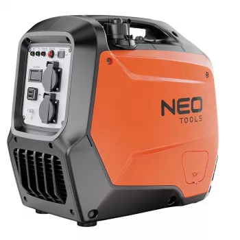 NEO TOOLS 04-734 Agregat prądotwórczy inwerterowy benzynowy 3200W, 230V, zbiornik 15L, 2 gniazda AC, 12V DC, tryb ECO, IP23M