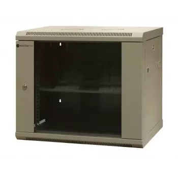Szafa sieciowa naścienna EMITER EM/AS6409X 9U 600x450x500 mm z drzwiami ze szkła hartowanego