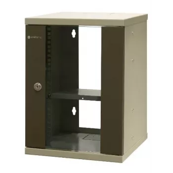 EMITER EM/SOHO-9U 10 inch szafa sieciowa 9U do montażu naściennego ze szklanymi drzwiami, 325×330×445 mm, czarna