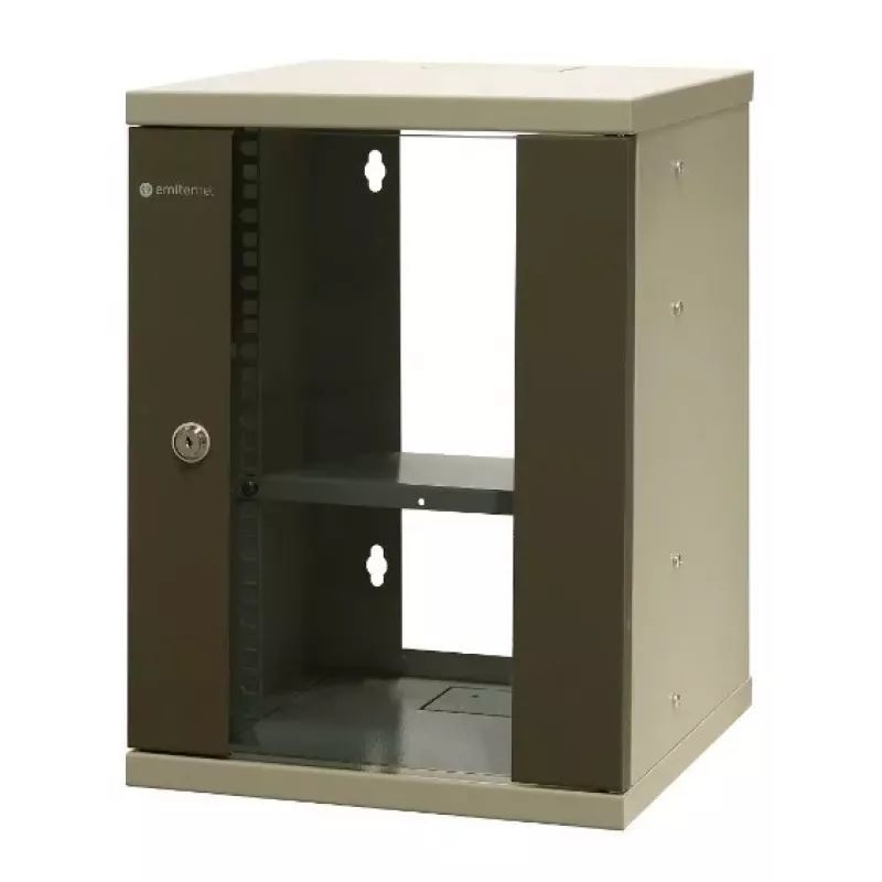 EMITER EM/SOHO-9U 10 inch szafa sieciowa 9U do montażu naściennego ze szklanymi drzwiami, 325×330×445 mm, czarna