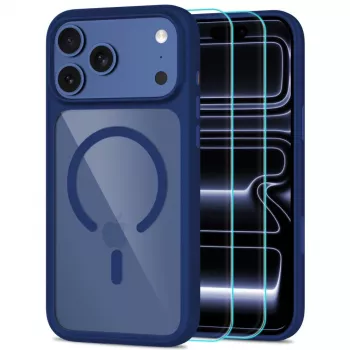 TECH-PROTECT MAGONE MAGSAFE CC + GLASS 2-PACK IPHONE 17 PRO MAX / 18 PRO MAX GŁĘBOKI NIEBIESKI/PRZEZROCZYSTY