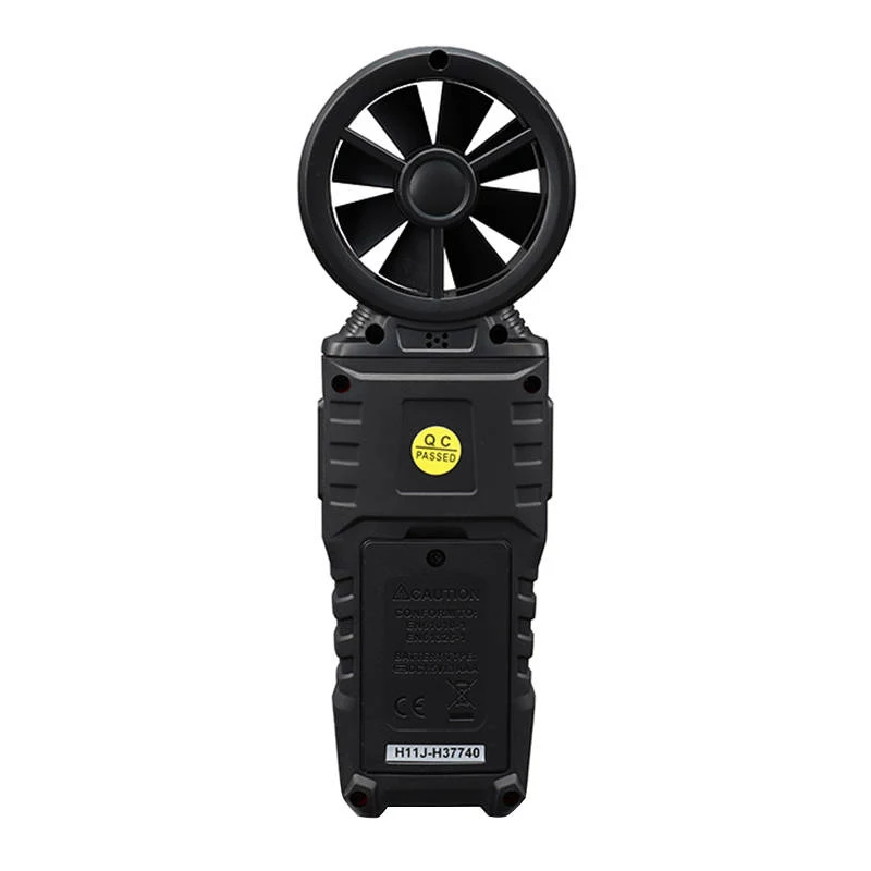 HABOTEST HT625B Cyfrowy anemometr z USB, miernik prędkości wiatru/temperatury/objętości powietrza, podświetlany LCD, zewnętrzny czujnik wiatraczkowy