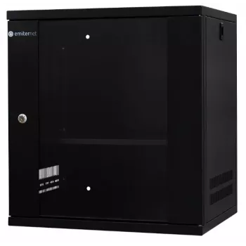 EMITER EM/SH02B5412-08 Light Series szafa sieciowa 19 cali 12U do montażu naściennego, drzwi ze szkła hartowanego, 550×450×590 mm