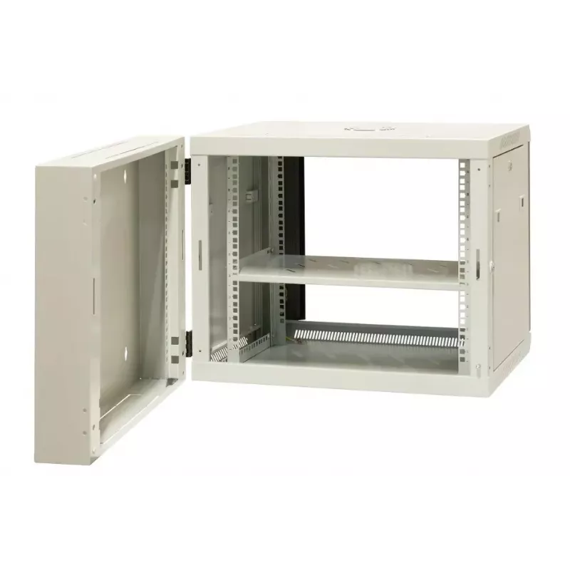 EMITER EM/AH6509 19-calowa szafa wisząca dzielona 9U z drzwiami ze szkła hartowanego, 600x550x500 mm, czarna