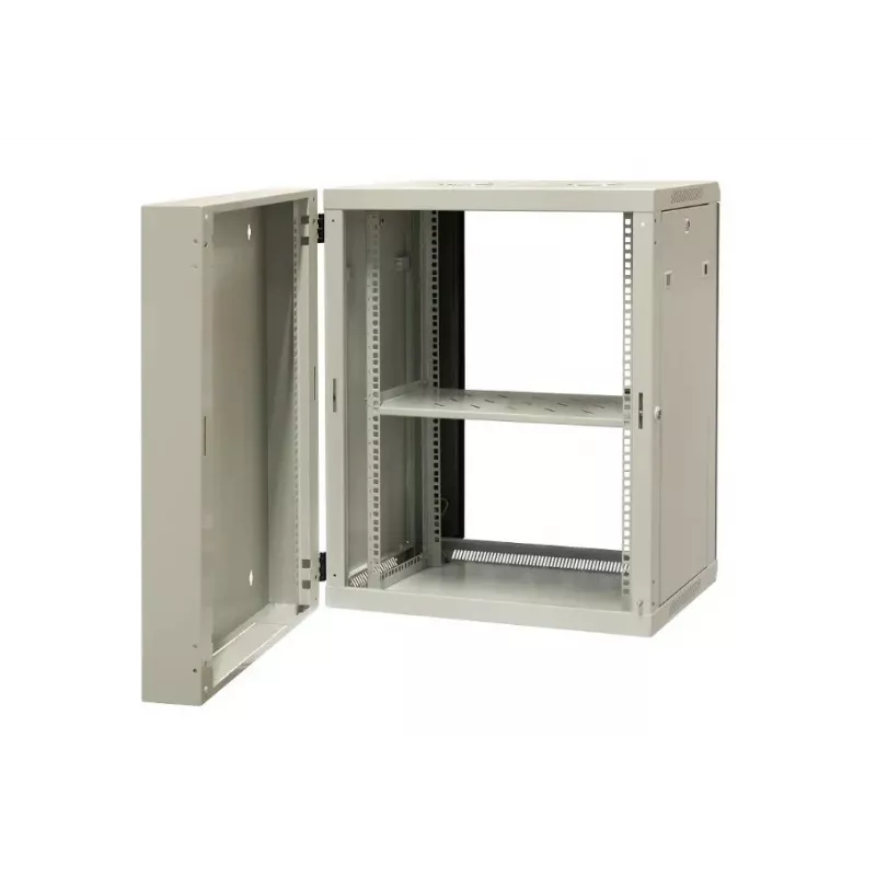 EMITER EM/AH6515 15U Szafa sieciowa ścienna 600x550x770 mm, drzwi ze szkła hartowanego, czarna