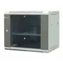EMITER EM/AP6409 9U szafa sieciowa ścienna 19 cali 600x450x500 mm szara, drzwi ze szkła hartowanego, z zamkiem