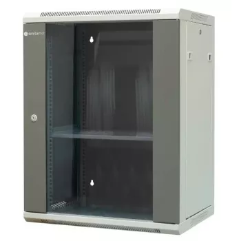 EMITERNET EM/AP6415 15U szafa sieciowa ścienna z drzwiami ze szkła hartowanego, 600x450x770 mm, czarna