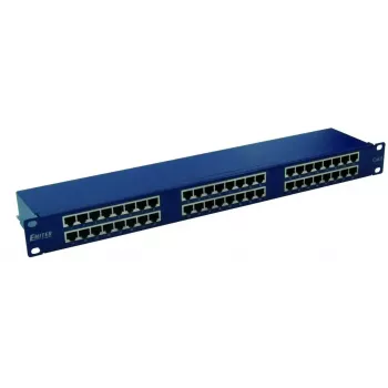 PANEL EMITERNET 19, 48XRJ45 STP KAT.6 (1U) Z PÓŁKĄ, NIEBIESKI