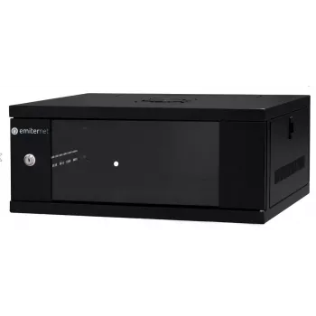 Szafa sieciowa naścienna EMITER EM/SH02B5404-08 19 cali 4U 550x450x230 mm z drzwiami szklanymi
