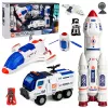 LEAN TOYS Duży zestaw kosmiczny stacja rakieta prom pojazd badawczy astronauci