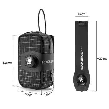 Torba podsiodłowa Rockbros P010 wielofunkcyjna z uchwytem na bidon - czarna