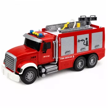 LEAN TOYS Wóz strażacki Straż Pożarna Wysuwana drabina Wąż wodny Światła Dźwięki