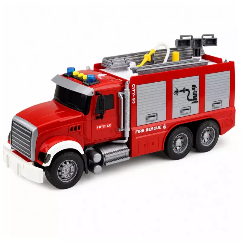LEAN TOYS Wóz strażacki Straż Pożarna Wysuwana drabina Wąż wodny Światła Dźwięki
