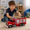 LEAN TOYS Wóz strażacki Straż Pożarna Wysuwana drabina Wąż wodny Światła Dźwięki