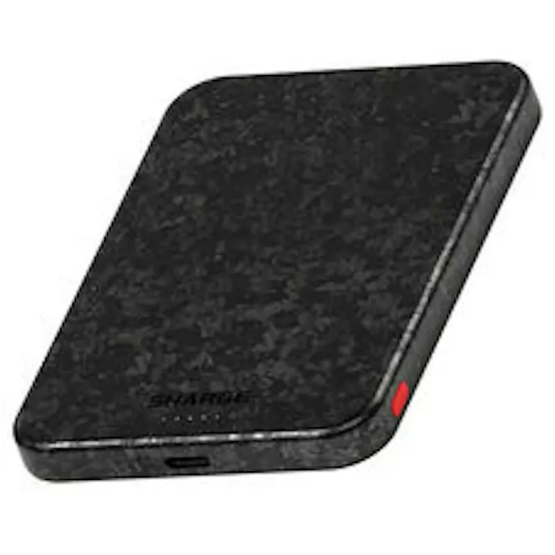 SHARGE CarbonMag 5K Powerbank, 15W Qi, 20W USB-C - 5.000mAh, czarny
