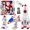 LEAN TOYS Zestaw Kosmiczny Rakiety Prom Astronauci Moduł Światła Dźwięki