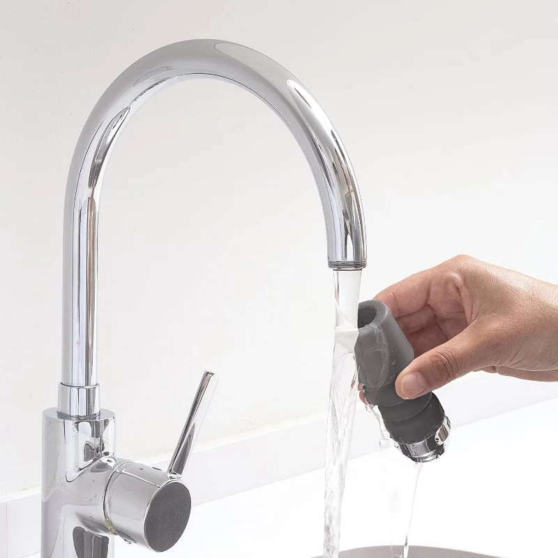 RAYEN 01083003 Regulowany filtr wody do kranu – wielostopniowy ceramiczny, węgiel aktywny i bawełna PP, instalacja bez narzędzi, uniwersalny montaż