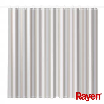 RAYEN Zasłona prysznicowa 180x200cm biało-beżowa, PEVA