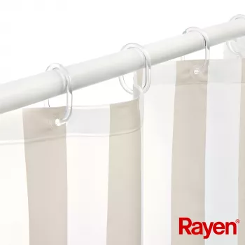RAYEN Zasłona prysznicowa 180x200cm biało-beżowa, PEVA