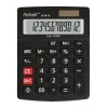 Kalkulator półbiurkowy REBELL RE-8118-12 BX, 12-cyfrowy wyświetlacz LCD pod kątem, zasilanie solarne i bateryjne, czarny