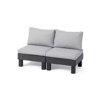 KETER Sofa ogrodowa dwuosobowa Elements 2 Seater szara/jasnoszara
