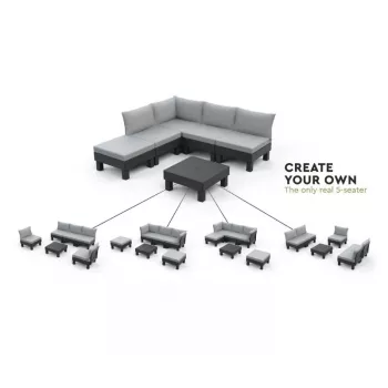 KETER Sofa ogrodowa dwuosobowa Elements 2 Seater szara/jasnoszara