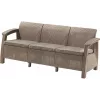 KETER Corfu Love Seat Max beżowa trzyosobowa sofa ogrodowa