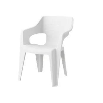 Keter Bilbao Krzesło ogrodowe z niskim oparciem Białe 29213634400
